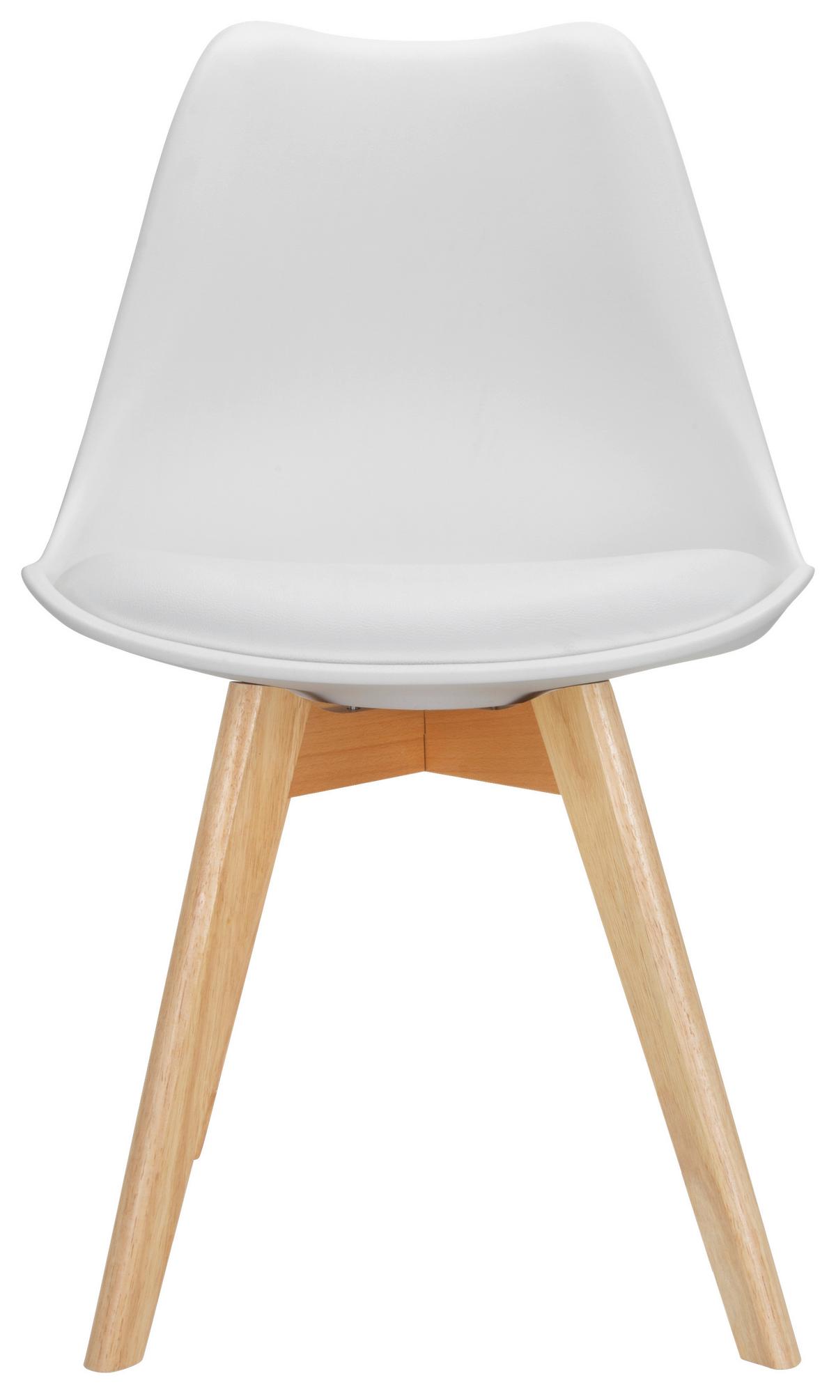 Stuhl-Set 4er Scandi Weiß/Buchefarben - Buchefarben/Weiß, MODERN, Holz/Kunststoff (48/87/56cm) - MID.YOU