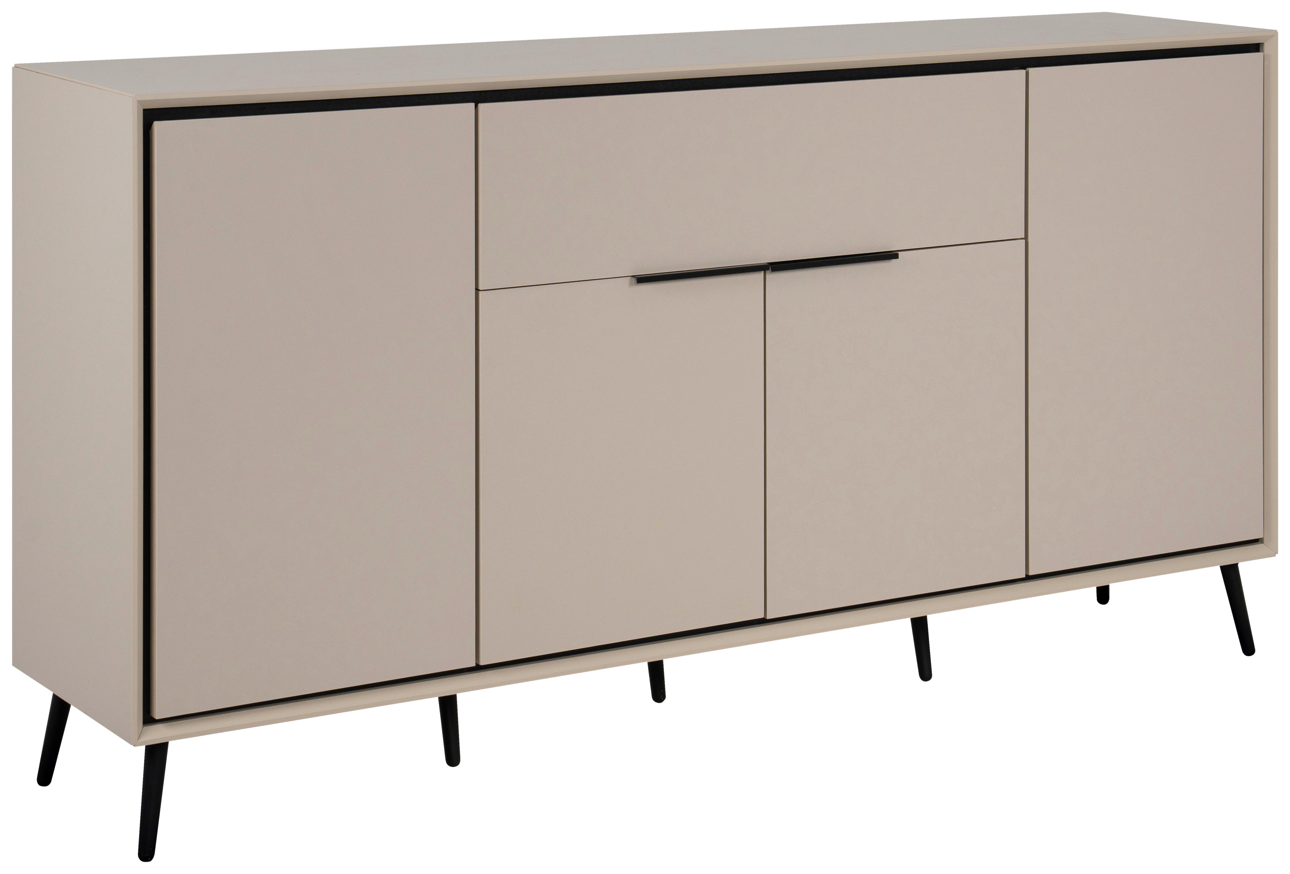 Sideboard Arona - Sandfarben/Schwarz, KONVENTIONELL, Holzwerkstoff (175/90/38cm) - Livetastic