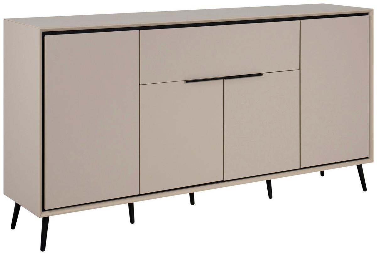 Sideboard Arona - Sandfarben/Schwarz, KONVENTIONELL, Holzwerkstoff (175/90/38cm) - Livetastic
