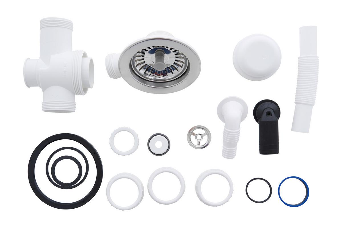 Spüle Respekta Einbauspüle Ohio - Grau, Trend, Glas/Kunststoff (66/21/50cm) - Respekta