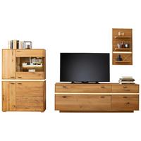 Wohnkombination Massiv 3-tlg. Como Wildeiche - Wildeiche, Natur, Glas/Holz (286/181/51cm) - MID.YOU