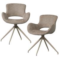 ARMLEHNSTUHL-SET Eliva Sandfarben B: 58cm - Sandfarben, MODERN, Textil/Metall (58/58/82cm) - Livetastic