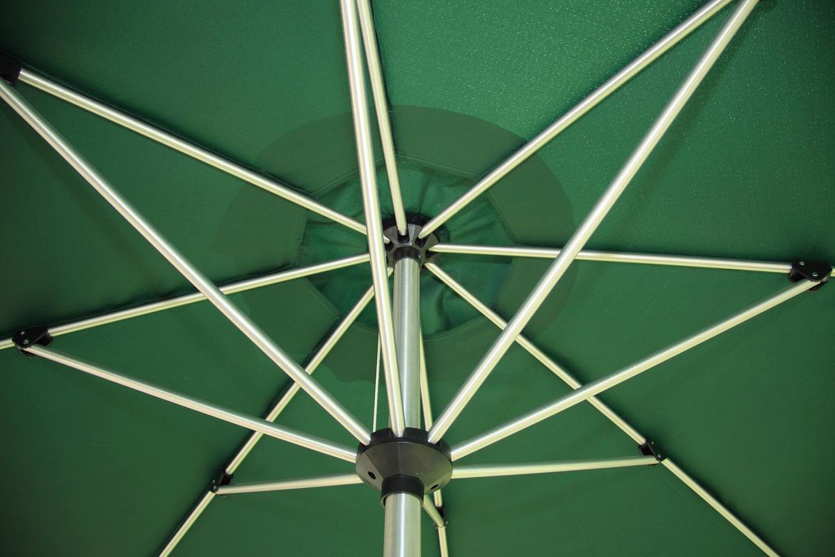 Sonnenschirm Acamp Acapole DM: 300cm Dunkelgrün - Platinfarben/Dunkelgrün, Basics, Textil/Metall (300cm) - Gardenson