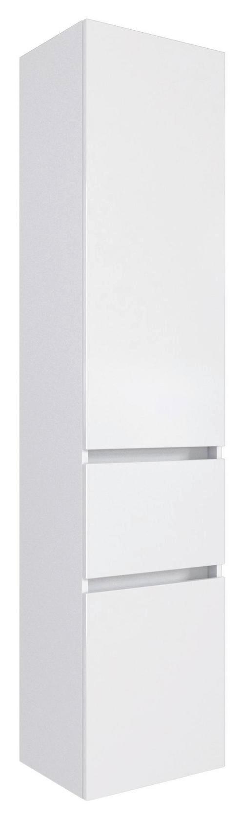 Hochschrank mit Türdämpfung Pienza 40cm Weiß Dekor - Silberfarben/Weiß, Basics, Holzwerkstoff (40/185/35cm) - Held