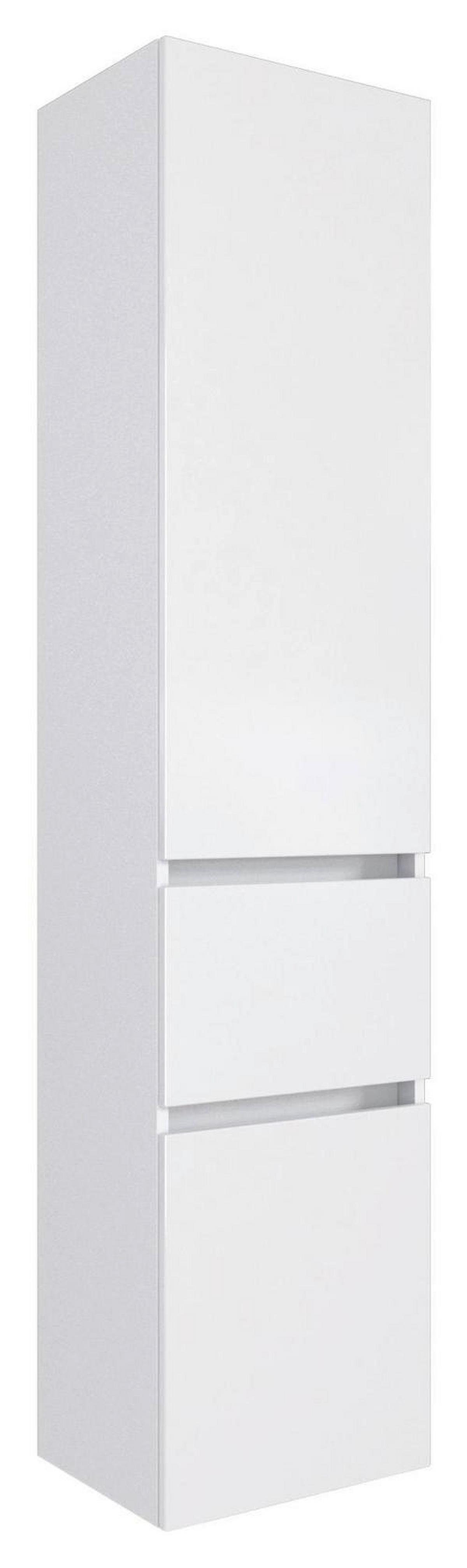 Hochschrank Mit Türdämpfung Pienza 40cm Weiß Dekor - Silberfarben/Weiß, Basics, Holzwerkstoff (40/185/35cm) - Held
