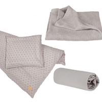 Bettwäschegeschenkset altrosa Bio-Jersey 3-Teilig. Set - Hellgrau, MODERN, Textil - Roba