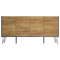 Sideboard Posseik Industrial Graphitfarben/Eiche B: 155 cm - Eichefarben/Schwarz, Design, Holzwerkstoff (155/75,8/42cm) - P & B