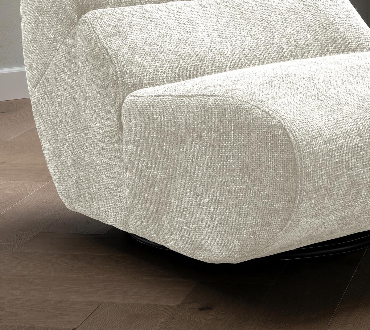 Sessel Lucera Weiß 360° Drehbar, B: 74 Cm - Schwarz/Weiß, Design, Textil (74/85/105cm) - Livetastic