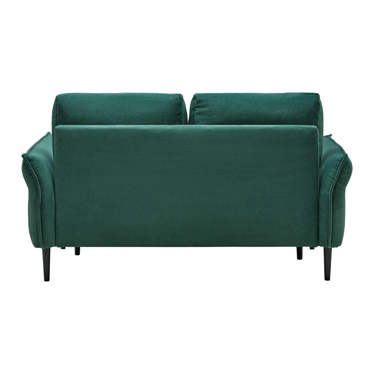Dvoumístná pohovka CUSTOM, tmavě zelený manšestr - černá/tmavě zelená, Moderní, dřevo/textil (150/85/92cm) - Mömax
