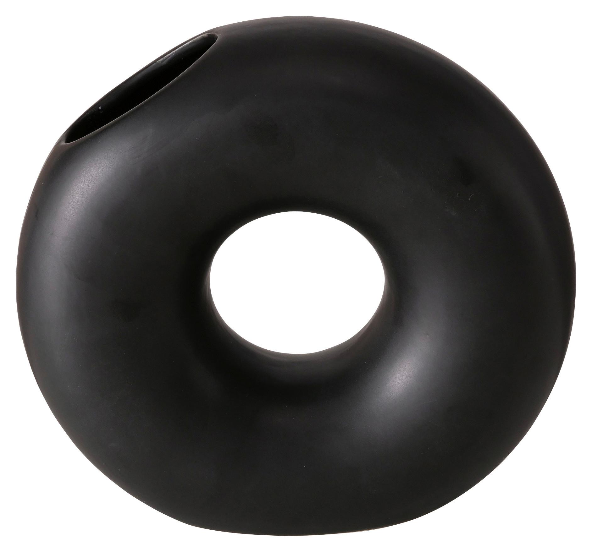 DEKORAČNÁ VÁZA MELLERY II - čierna, Basics, keramika (21/19/8cm) - Modern Living