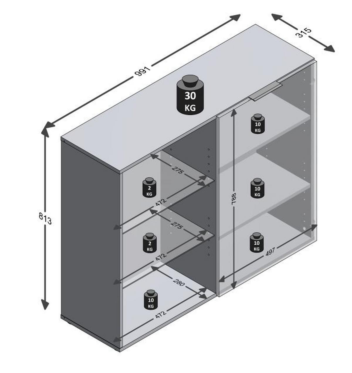 KOMODA DARK 3 - černá, Moderní (100/81/32cm) - Mömax