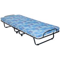 Klappbett mit Matratze + Rollen 80x190 cm Graz Schwarz - Blau/Schwarz, MODERN, Metall (80/190cm)