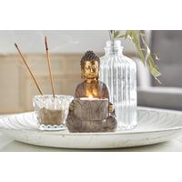 Teelichthalter Kunststoff Braun / Goldfarben 1 Teelicht - Goldfarben/Braun, LIFESTYLE, Kunststoff (9/9/14,5cm) - Luca Bessoni