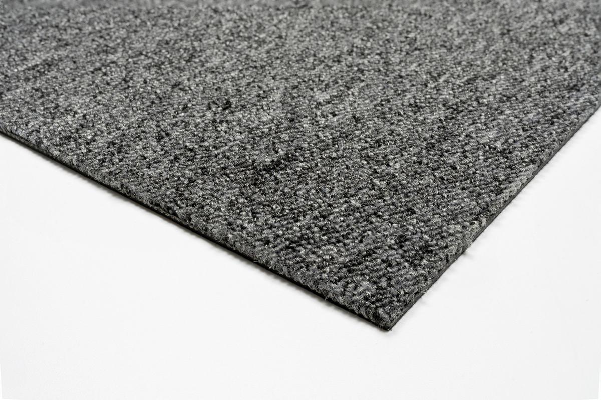 Teppichfliese Dunkelgrau Mustang 50x50 cm Florhöhe 3 mm - Dunkelgrau, Basics, Textil (50/50cm)
