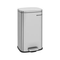 Abfallsammler Edelstahlfarben B: 34,8 Cm - Edelstahlfarben/Schwarz, Basics, Kunststoff/Metall (34,8/63,3/29,7cm)