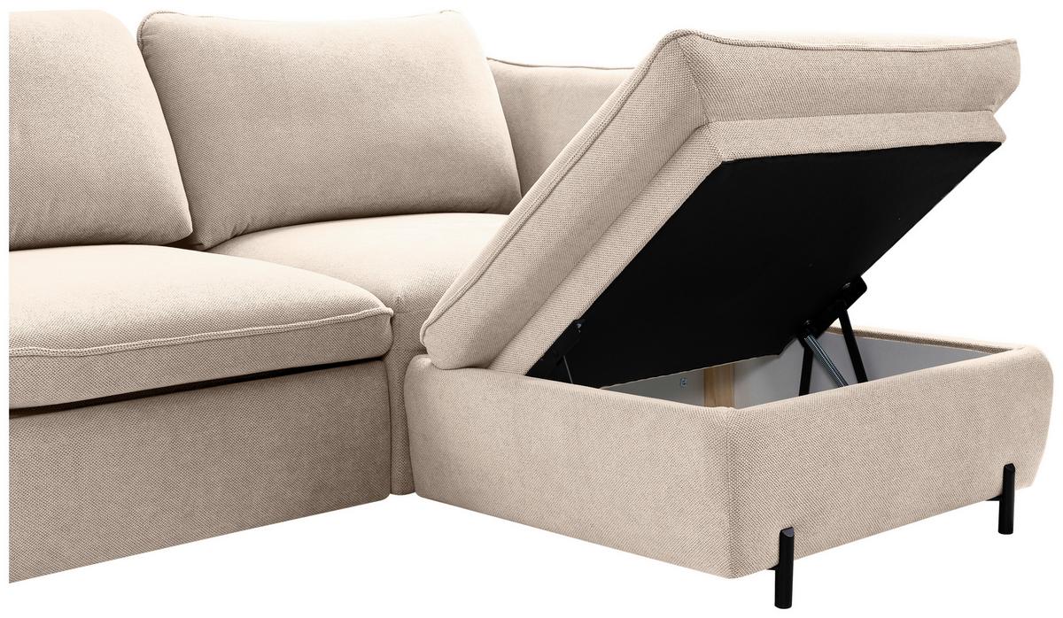 Ecksofa Baloo, Hellbraun S: 262x178 cm - Hellbraun/Schwarz, MODERN, Textil (262/178cm) - MID.YOU