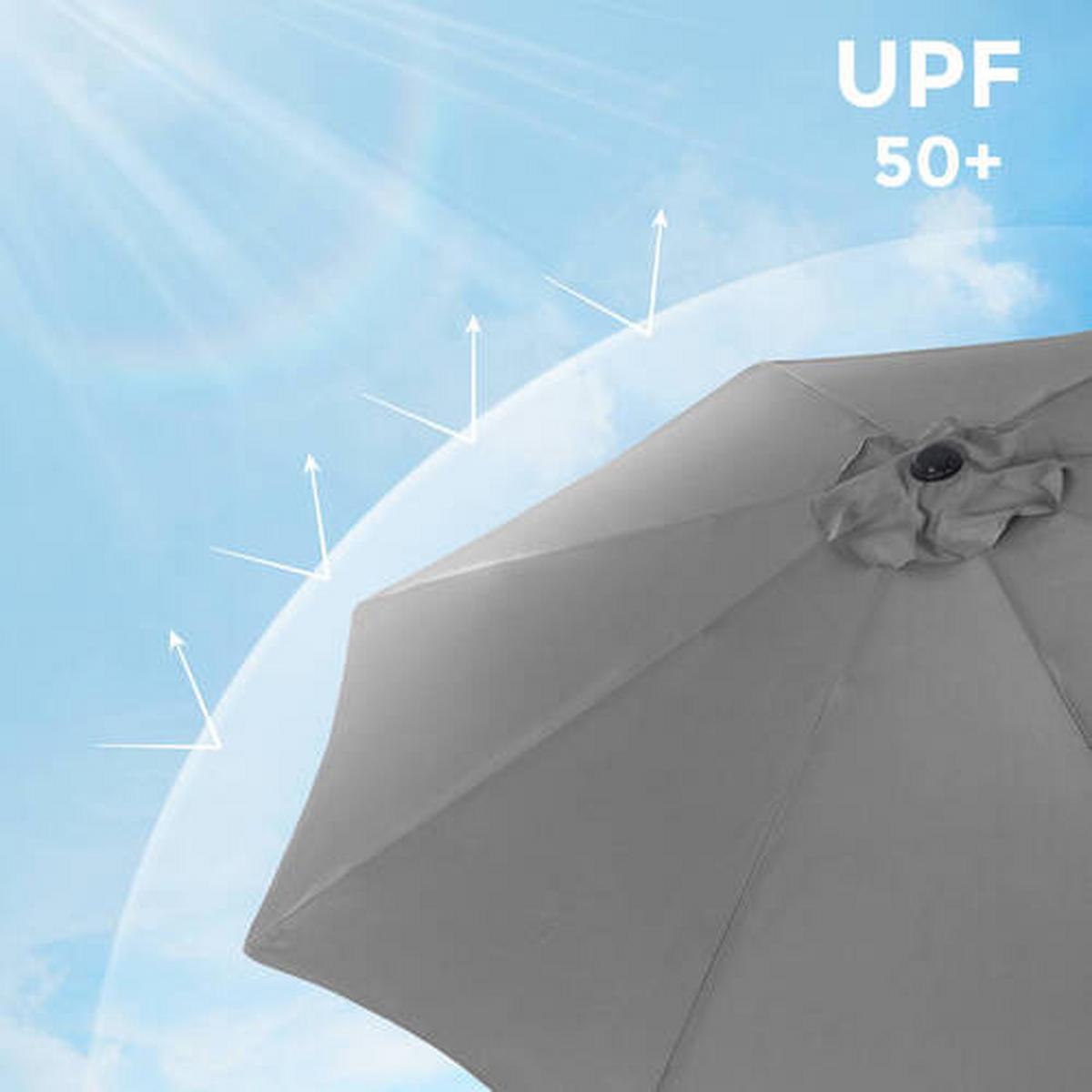 Sonnenschirm Grau Schwarz Bxl: 300x300 Cm - Schwarz/Grau, Basics, Textil/Metall (300/300cm) - Modante