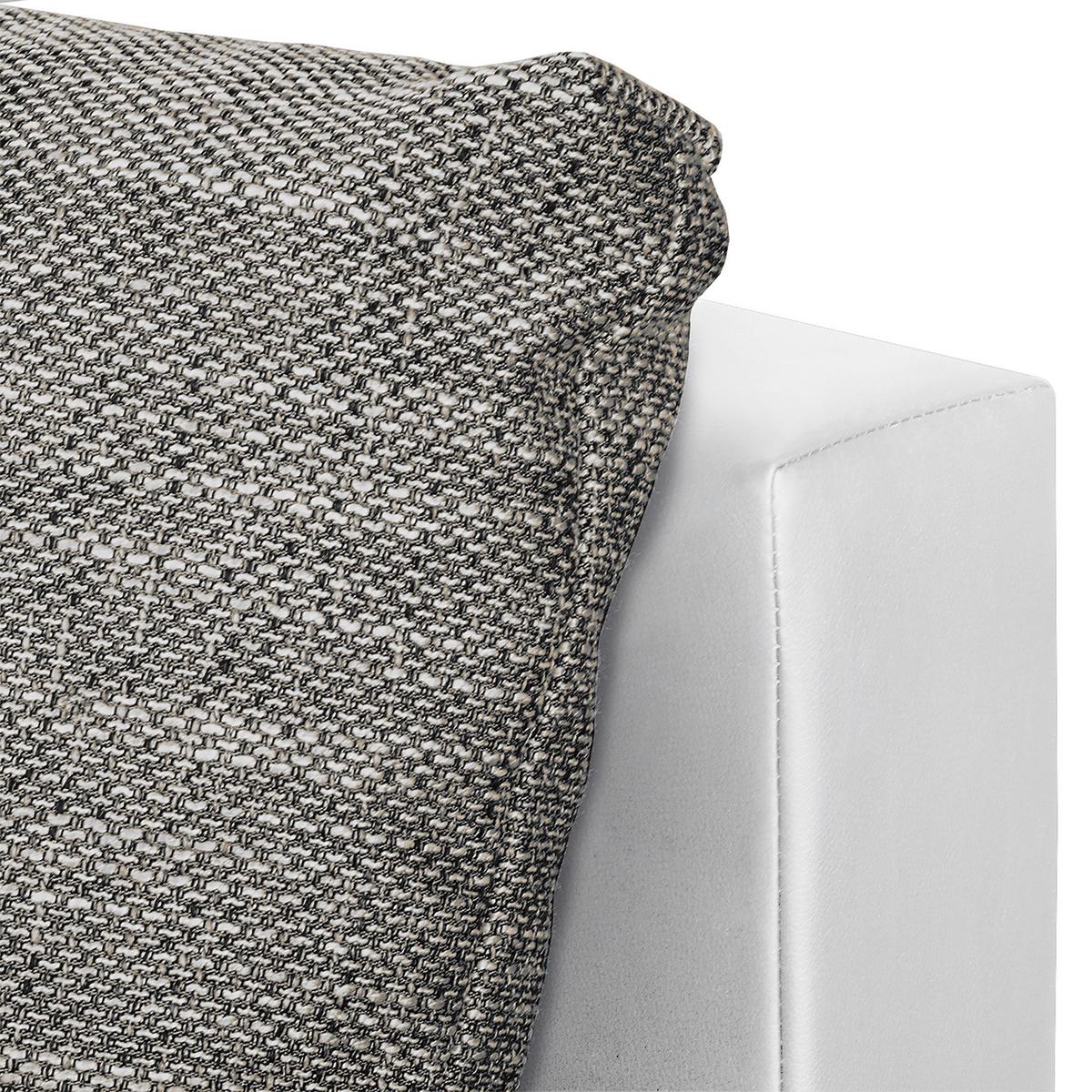 Ecksofa Acra Grau, Weiß B: 266x175 Cm - Chromfarben/Schwarz, Design, Textil (266/175cm) - Livetastic