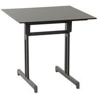 Gartentisch Klappbar Stahl L: 80cm - Anthrazit, MODERN, Holzwerkstoff/Metall (80/80/71cm) - Gardenson