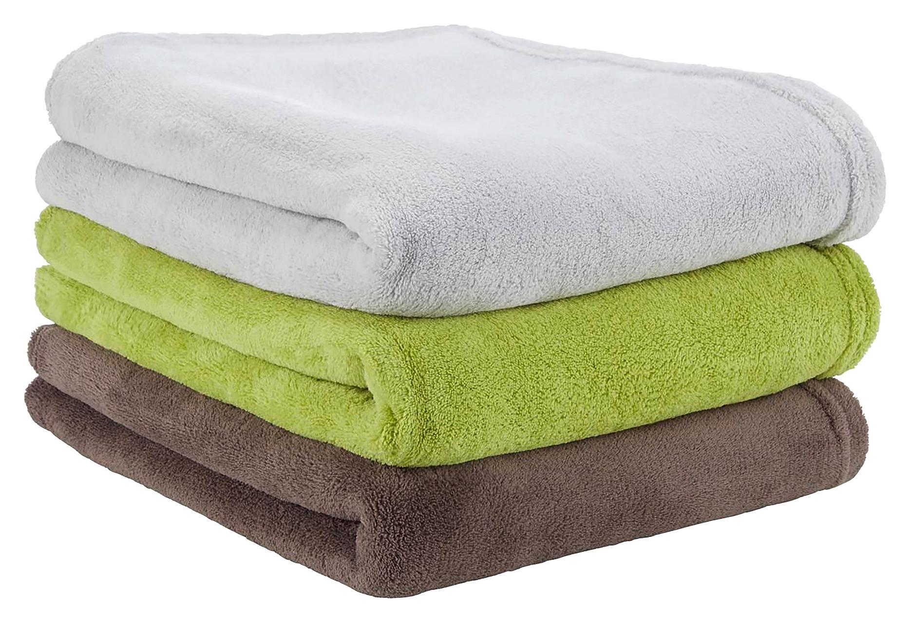 Měkká Deka Aktion- Cenový Trhák,130/160cm - zelená/přírodní barvy, textil (130/160cm) - Modern Living