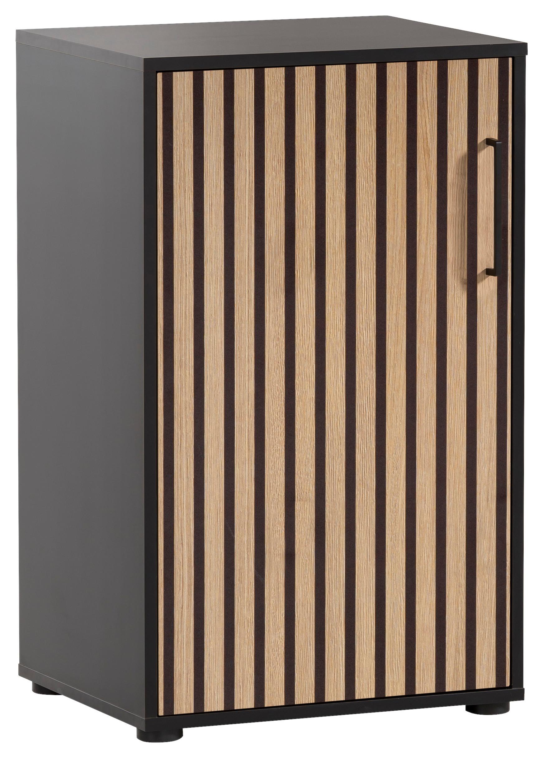 Aktenschrank Hank Schwarz/Eiche Dekor B: 50,95cm - Schwarz/Eiche Artisan, MODERN, Holzwerkstoff (50,95/83,6/41cm) - MID.YOU