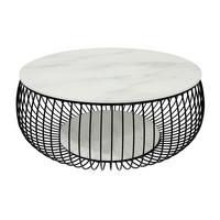 Couchtisch Schwarz/weiß D: 86 Cm - Schwarz/Weiß, Design, Glas/Metall (86/86/35cm) - Livetastic