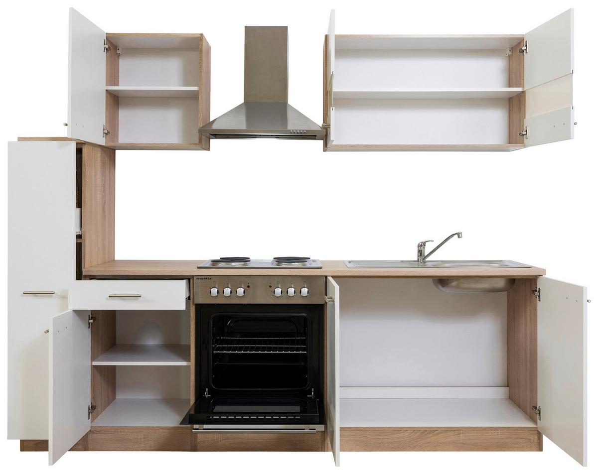 Küchenblock Merle Küchenblock 240 Cm - Eichefarben/Weiß, Basics, Holzwerkstoff (240cm) - Respekta