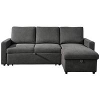 Rohová sedačka SORO, obojstranná, antracitová - čierna/antracitová, Basics, kov/drevo (227/89/148cm) - Based