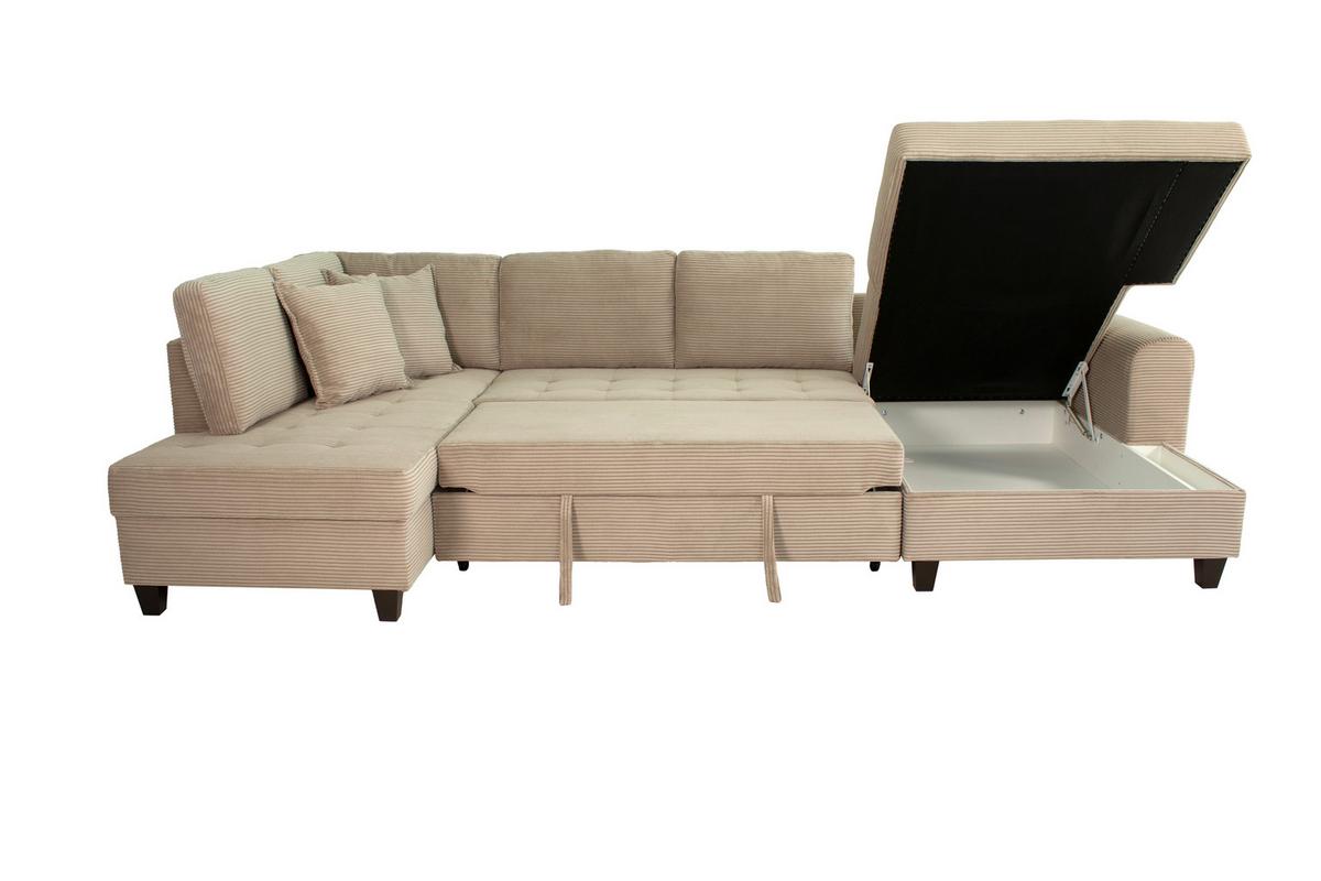 Wohnlandschaft Moritz Graubraun U-Form:178x324x155cm - Graubraun, Trend, Textil (178/324/155cm)