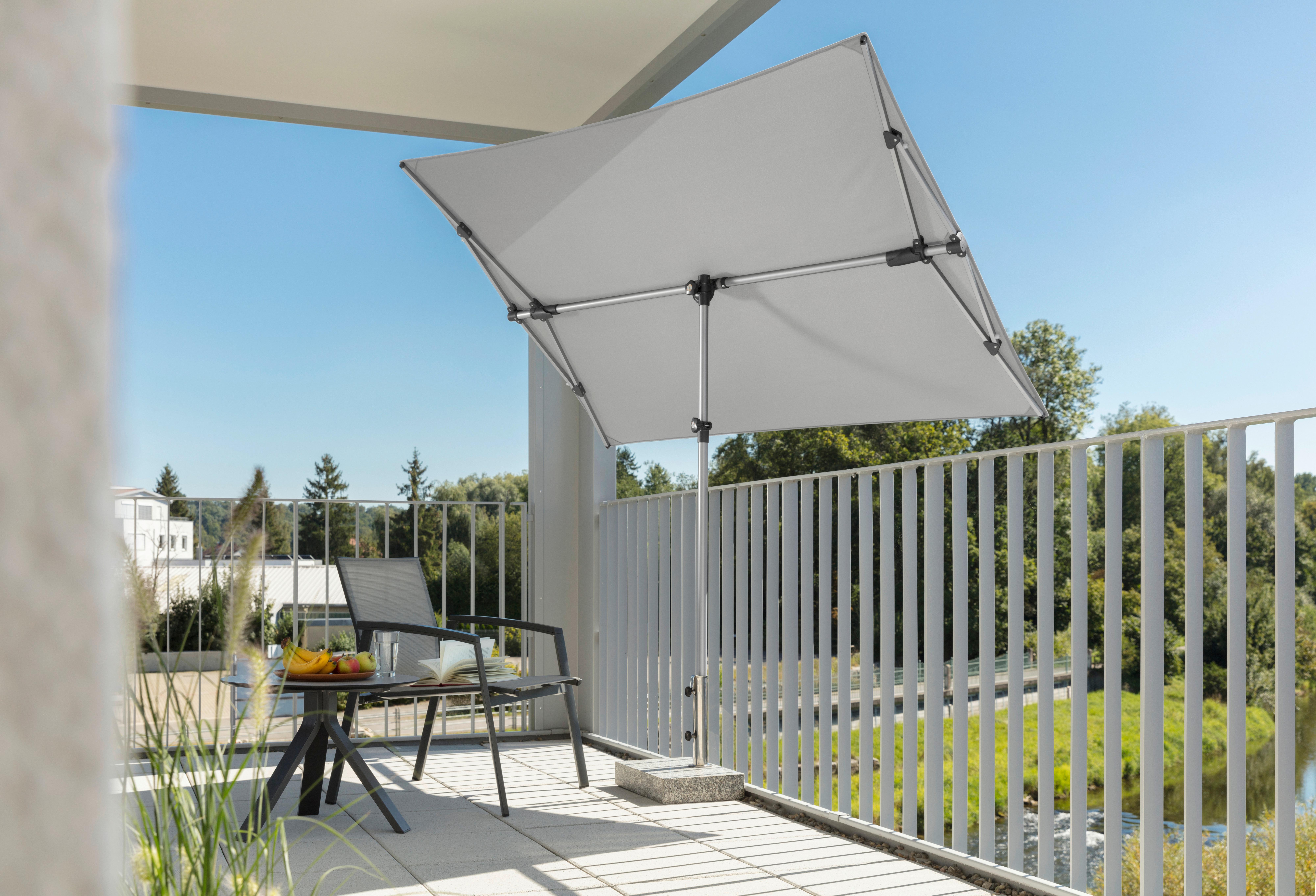 Ampelschirm Novara BxHxT: 190x188x140 cm Hellgrau - Anthrazit/Hellgrau, Basics, Textil/Metall (190/188/140cm) - Schneider