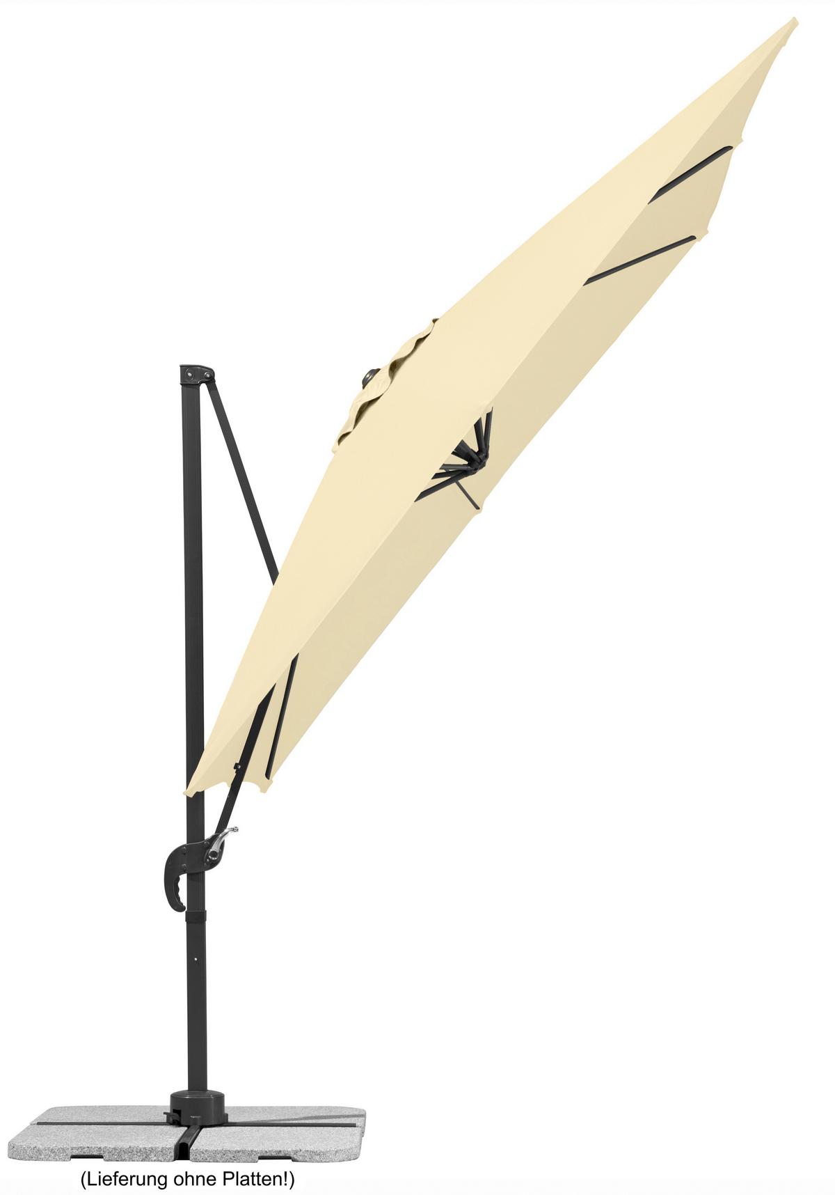 Ampelschirm Rhodos Junior Bxhxt: 338x239x270 Cm Naturfarben - Anthrazit/Naturfarben, Basics, Textil/Metall (338/239/270cm) - Schneider