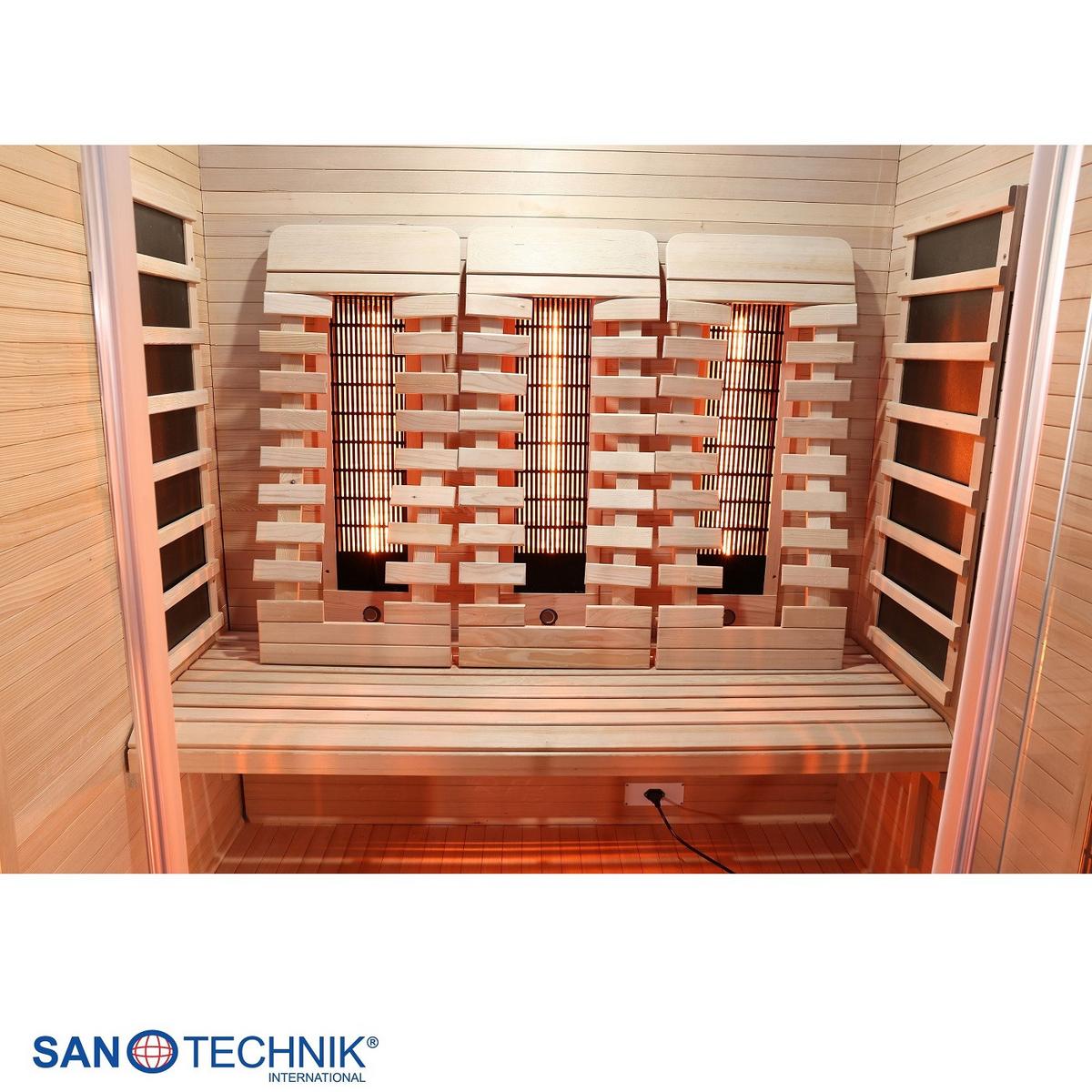 Infrarotkabine 3 Personen LBH: 150x120x200 - Naturfarben, KONVENTIONELL, Holz (150/120/200cm) - Sanotechnik