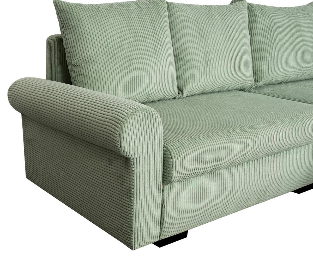 Eckschlafsofa Vasco Grün S: 233x168 cm - Schwarz/Grün, Trend, Textil (233/168cm)