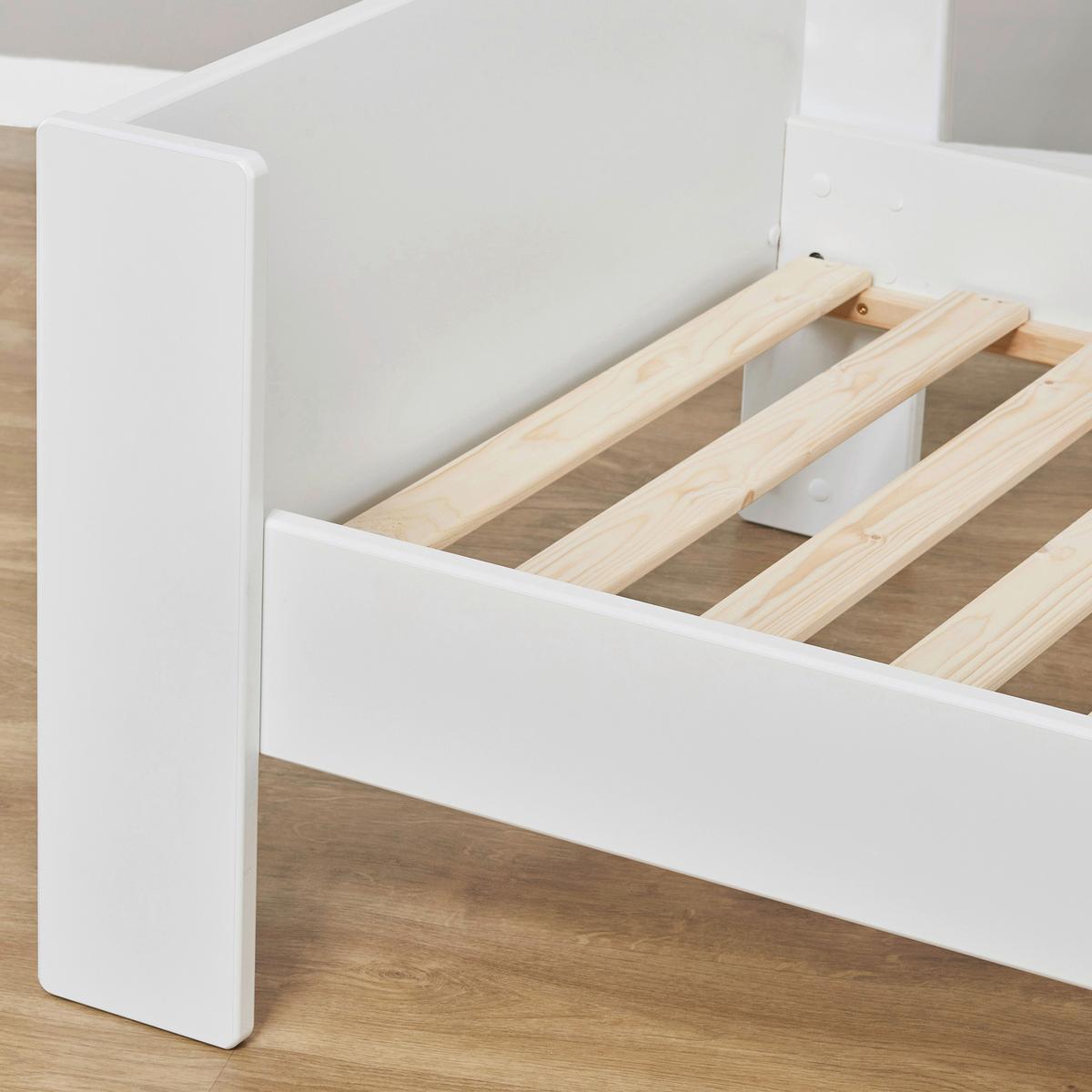 Kinder-/Juniorbett Pure Weiß, Lf: 90x200 cm - Weiß/Naturfarben, MODERN, Holz/Holzwerkstoff (90/200cm) - MID.YOU