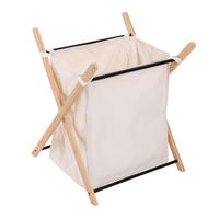 Wäschesack Bamboo 43x61x36 cm - Basics, Holz/Metall (43/61/36cm)