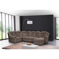 Wohnlandschaft Boston Taupe Chenille - Taupe/Schwarz, KONVENTIONELL, Textil (216/333/165cm) - Livetastic