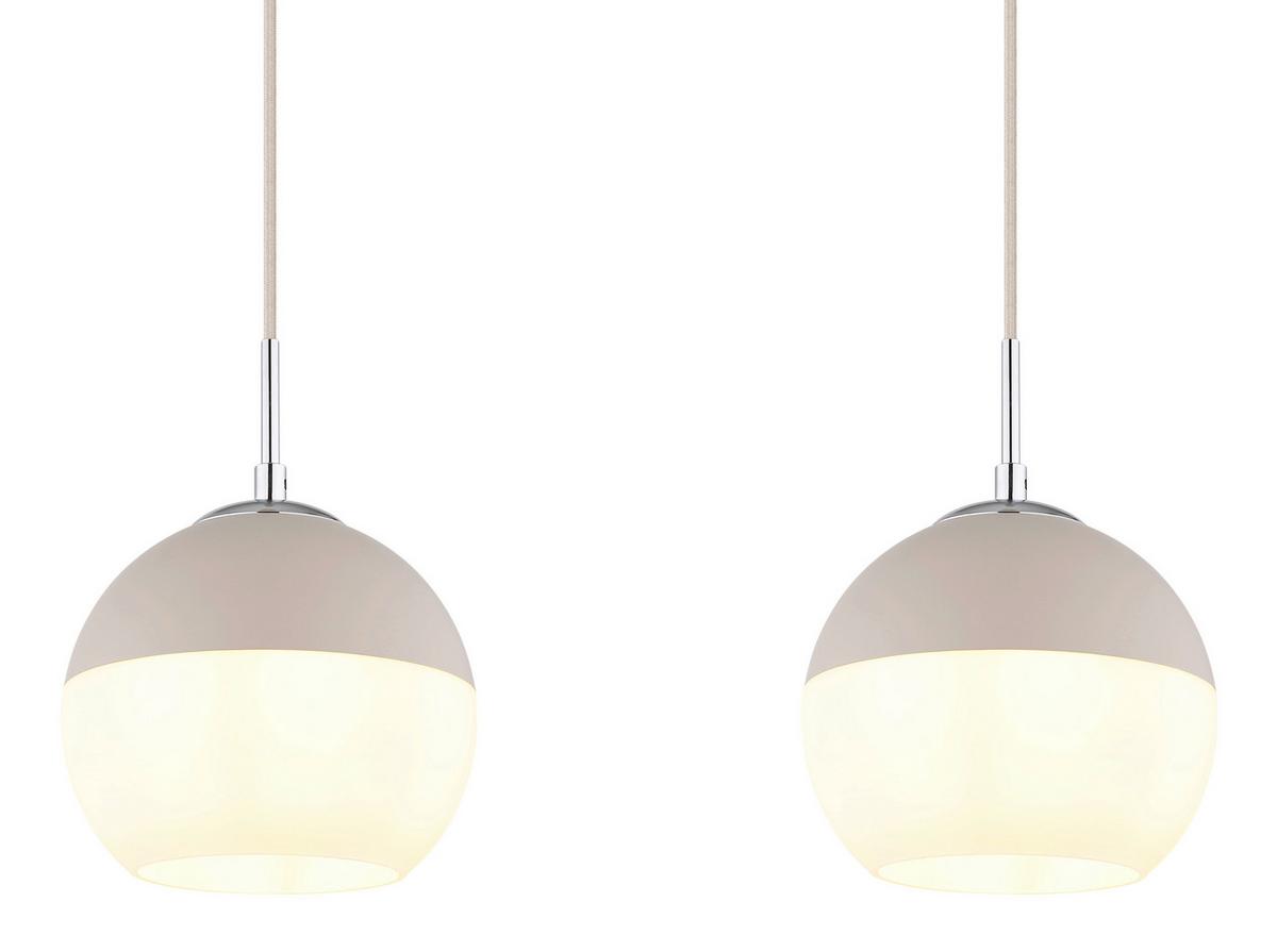 ZÁVESNÉ SVIETIDLO RAGUSA - piesková/biela, Design, kov/textil (90/20/120cm) - Globo