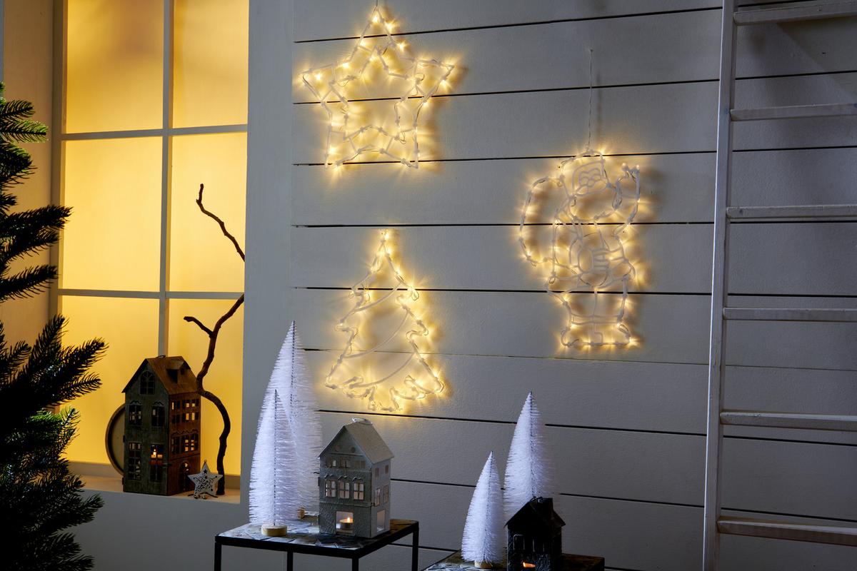 Led-dekoleuchte Lukas Weihnachtsmotiv Warmweiß - Klar, ROMANTIK / LANDHAUS, Kunststoff (33/2,5/41cm) - James Wood