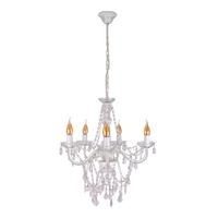 Kronleuchter 8009323 Cecilia 5er - Weiß, Trend, Kunststoff/Metall (52/85cm) - Näve