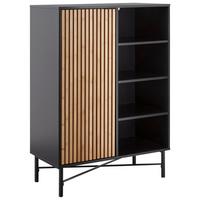 KOMODA MADRID -EXKLUSIV- - čierna/prírodná farba, Modern, kov/drevo (80/114/40cm) - Mömax