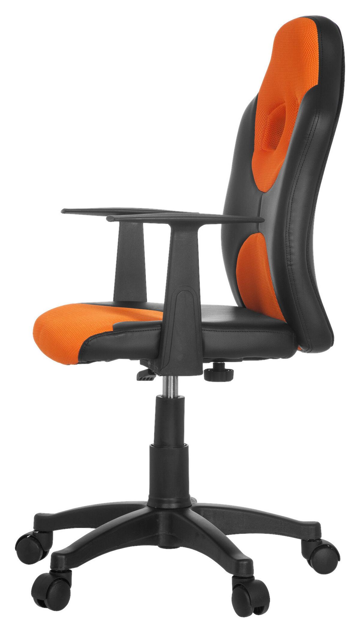 Jugenddrehstuhl Kid Racer Al Orange/Schwarz - Schwarz/Orange, Basics, Kunststoff (54/90-100/48cm) - MID.YOU