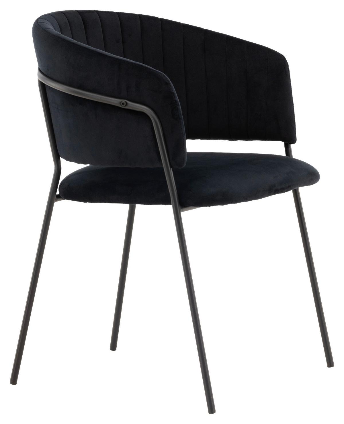 Stuhl-set Selma Schwarz B: 54 Cm - Schwarz, Design, Textil/Metall (54/82/58cm) - Livetastic