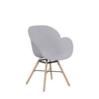 Sada židlí AMALIA - šedá, Design, kov/dřevo (59/83,5/57,5cm)