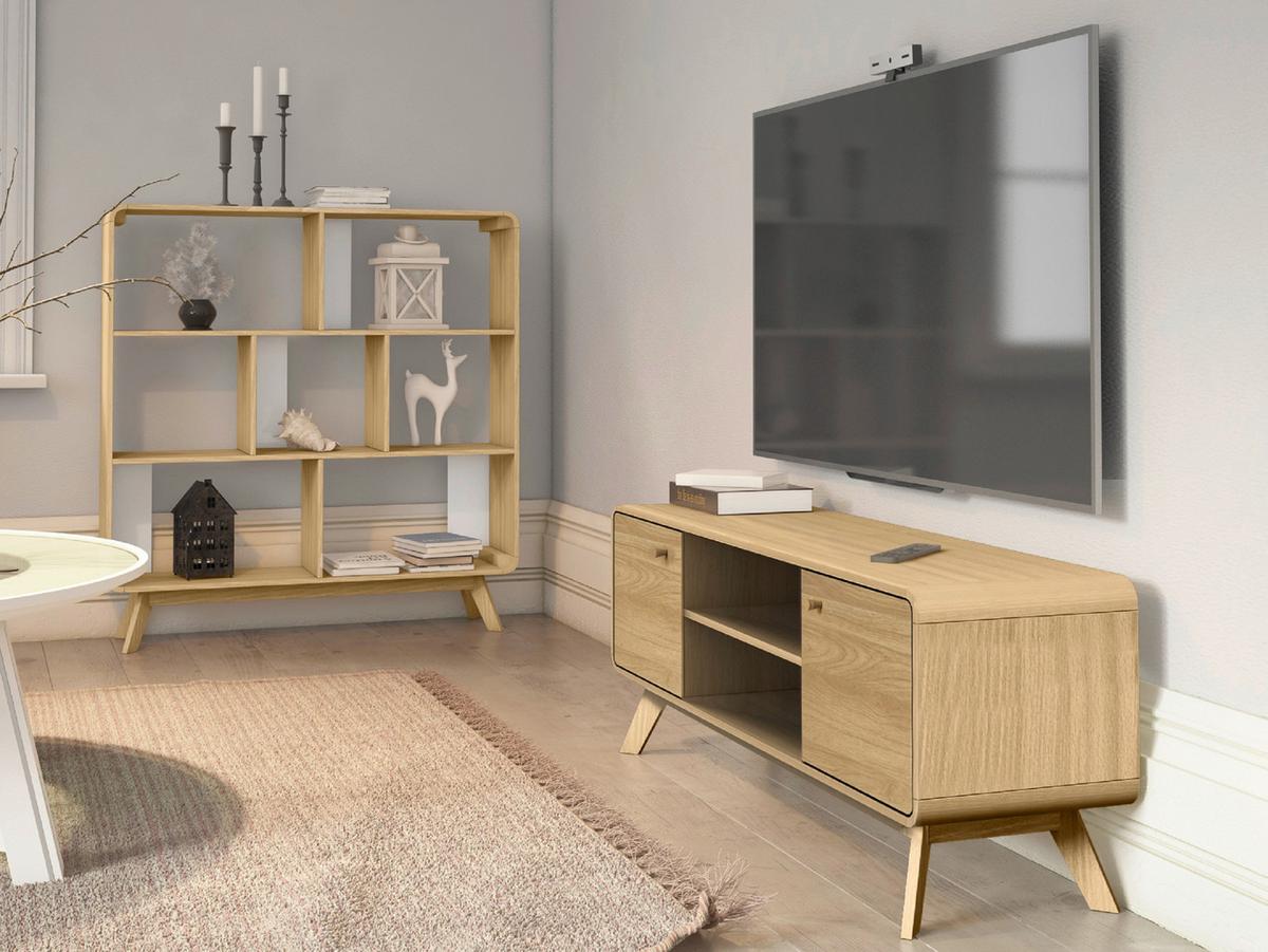 Regal Cassie Eichefarben 122 Cm - Eichefarben/Weiß, Design, Holzwerkstoff (122/126/29cm) - MID.YOU