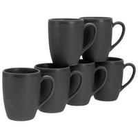 Kaffeebecher Steinzeug 300 ml 6 Stk. Schwarz - Schwarz, Basics, Keramik (300ml) - Creatable