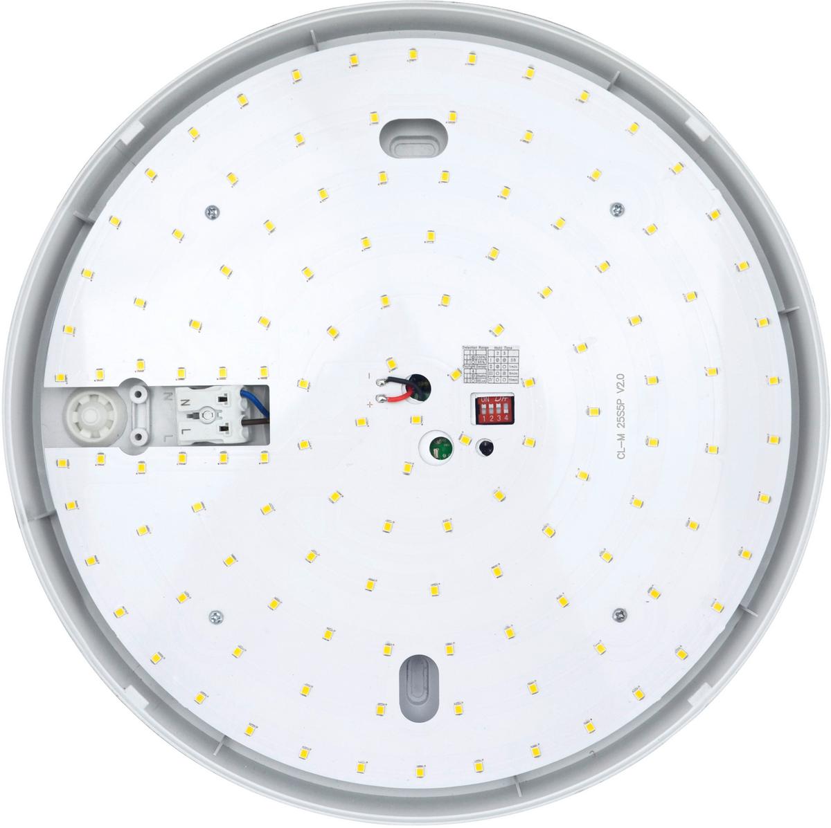LED-Deckenleuchte Ø 28 cm, mit Bewegungsmelder - Weiß, Basics, Kunststoff (28/5,1cm)