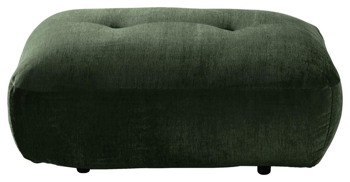 Hocker Fluffy, Dunkelgrün B: 112 Cm - Dunkelgrün/Schwarz, MODERN, Textil (112/46/65cm) - Trendmanufaktur