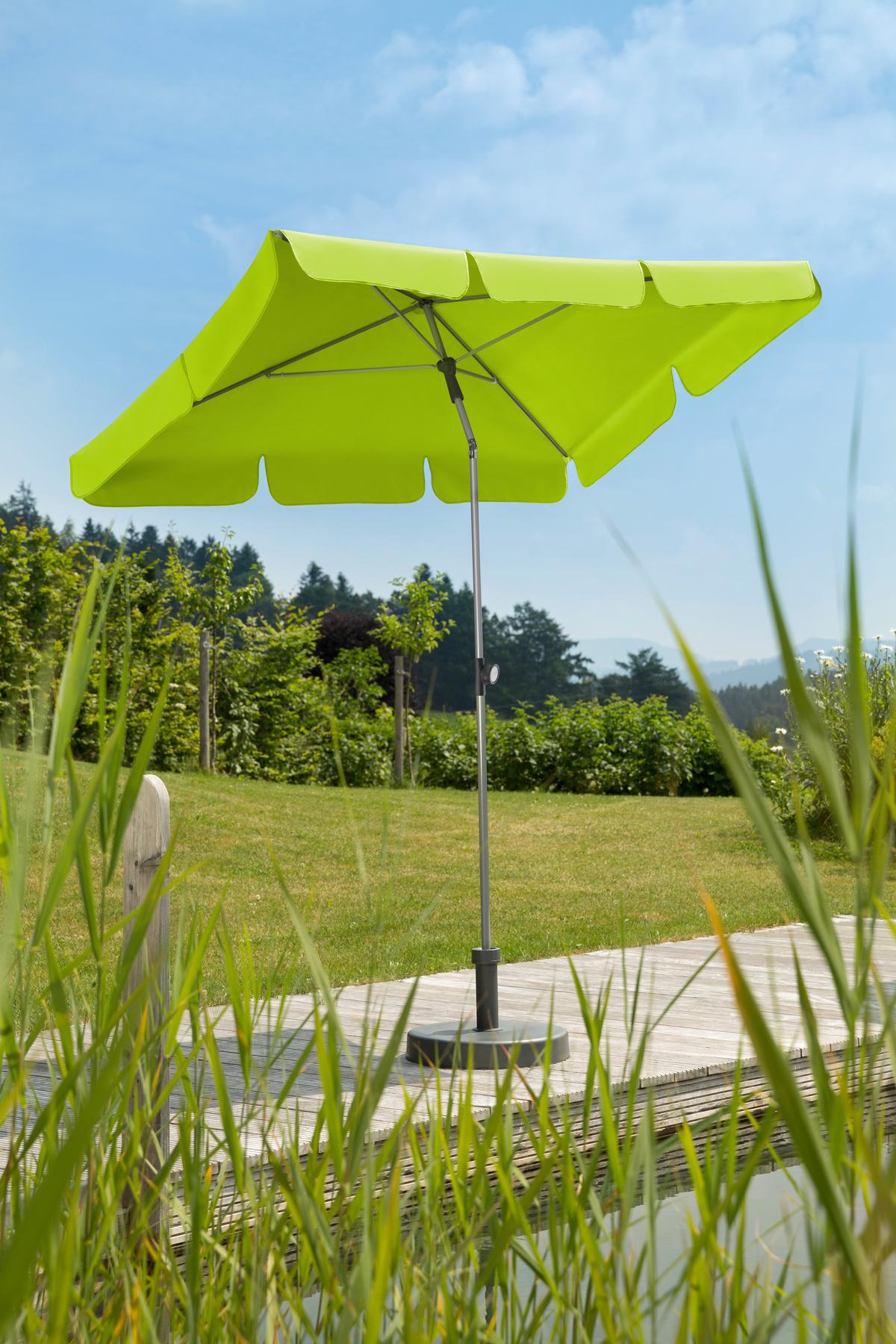 Sonnenschirm 120x240x180 cm Apfelgrün - Silberfarben/Hellgrün, Basics, Textil/Metall (120/240/180cm) - Schneider