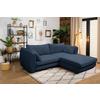 Ecksofa Vivaldi Dunkelblau S:240x201cm - Schwarz/Dunkelblau, Design, Textil (240/201cm) - MID.YOU