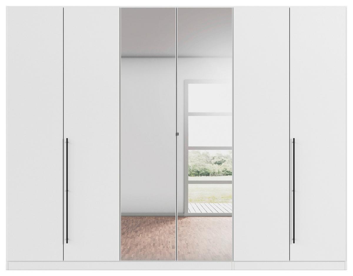 Kleiderschrank Safari mit Spiegel B: 271 cm - Weiß, KONVENTIONELL, Holzwerkstoff (271/210/54cm)